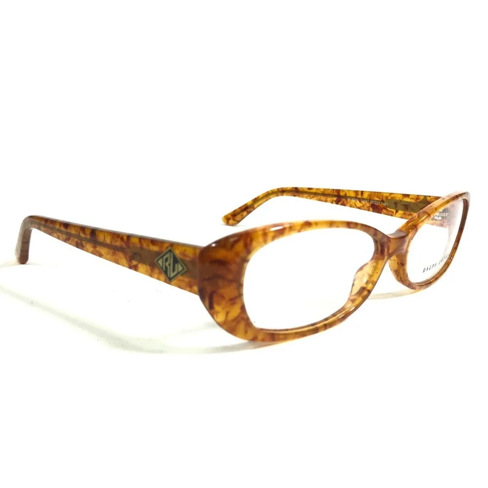 RALPH LAUREN Tortoiseshell Brown Rectangular Women’s Glasses and CASE see pics